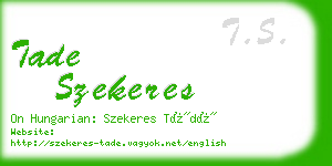 tade szekeres business card